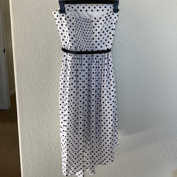 WHBM Convertible Polka Dot High Low Dress - Picture 3 of 15